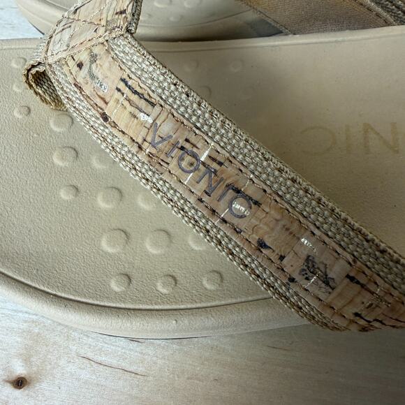 VIONIC Womens Pacific Hightide Platform Sandal Gold Cork Size 5 TVW4895 Comfort - Picture 7 of 14